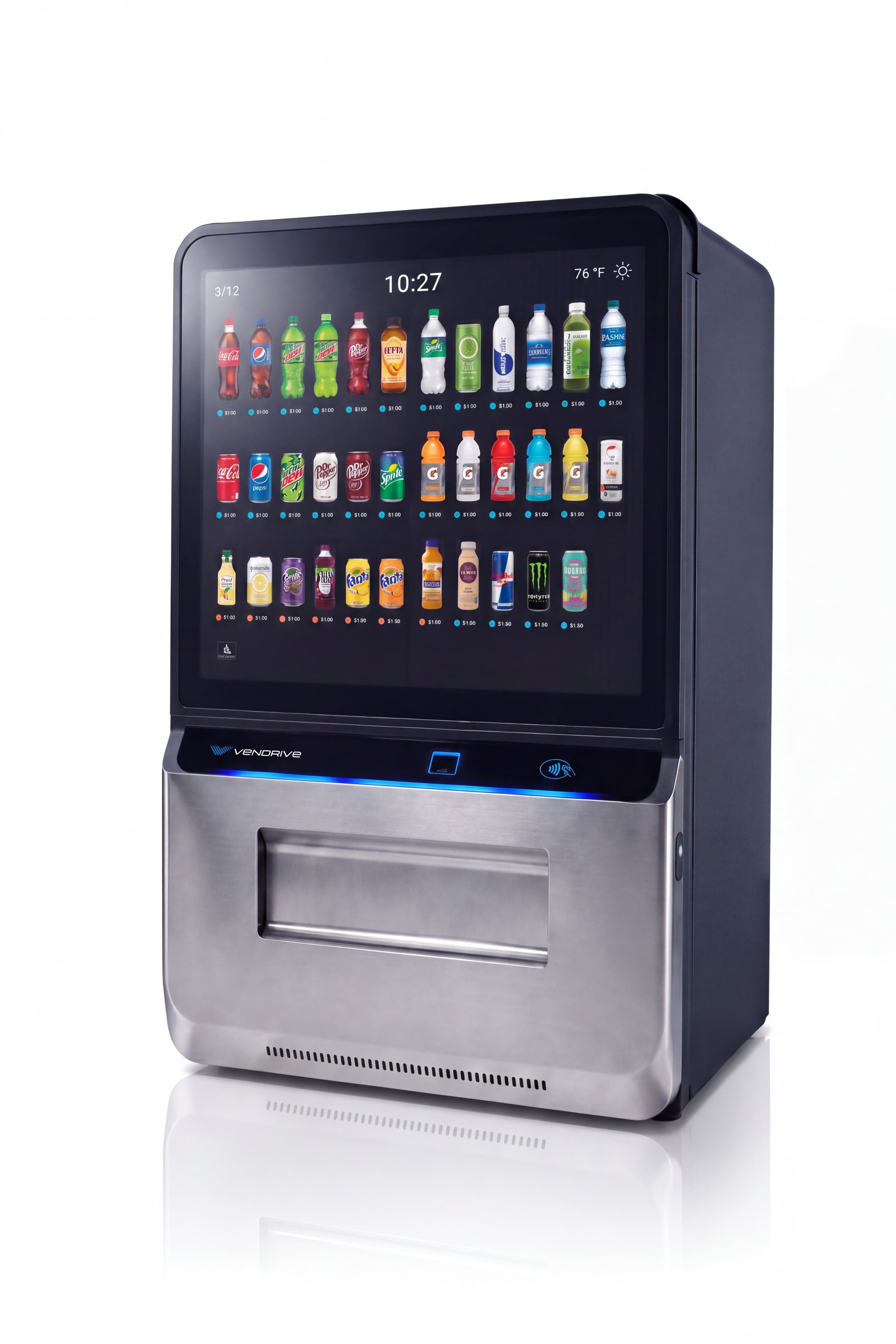 Vendrive vending machine, three-quarter view.