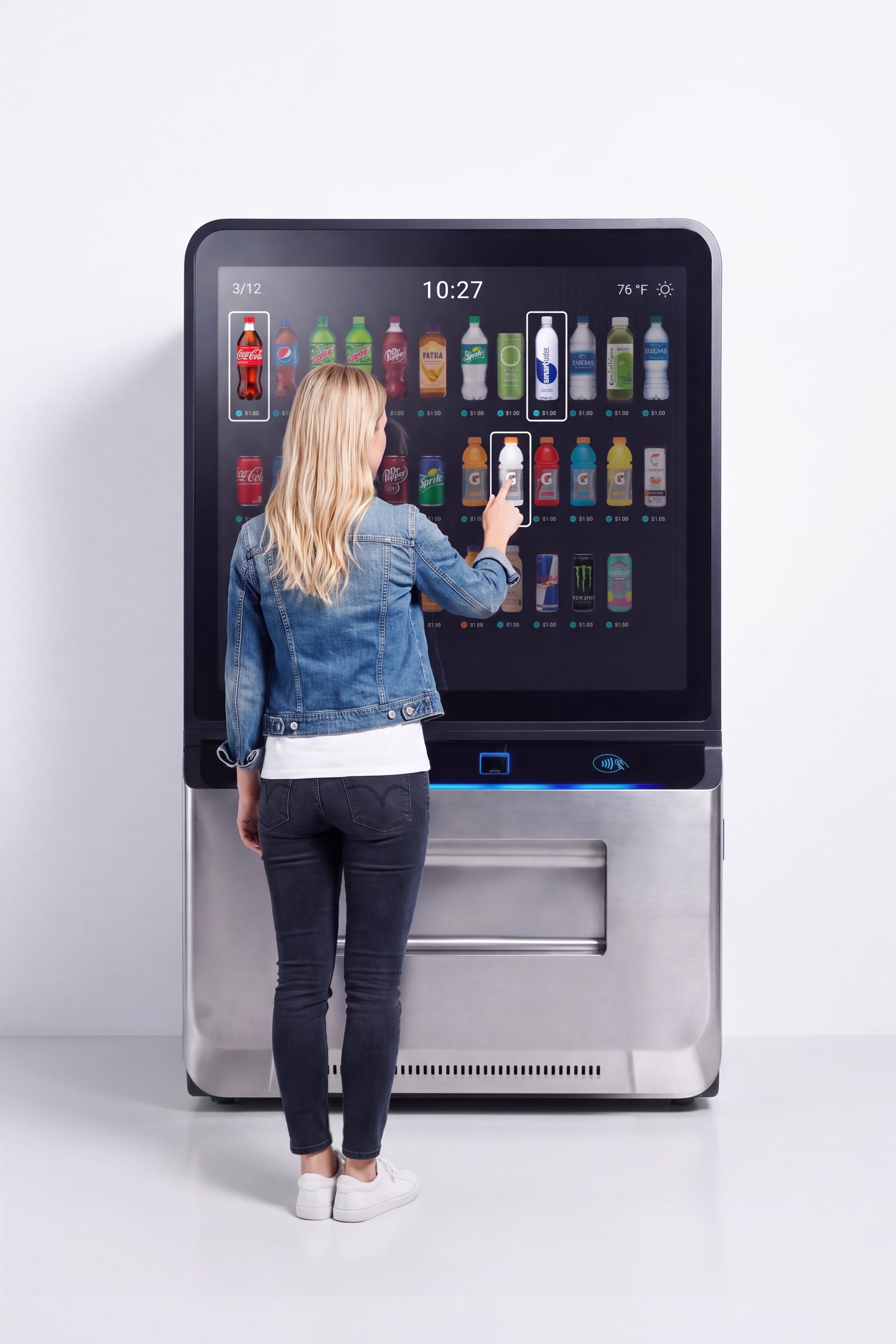 Vendrive vending machine, angled detail of the dispense bay.